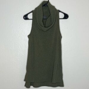 Forest Green Sunday in Brooklyn Tunic Style Sweater Top - Cowl Neck Sleeveless